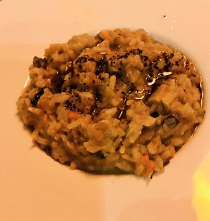 Risotto with flavorful vegetables  at Madre Tierra in Toledo