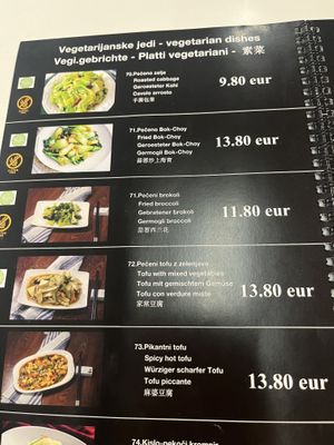 Menu   at Asian Peking in Bled