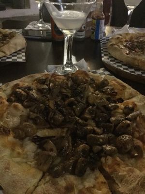 Vegan mushroom pizza  at Patroni's in Campeche