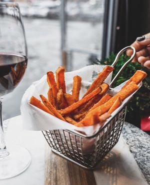Sweet potato fries are so delicious! at Acqua in New York City