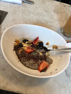 Vegan Chia Seed bowl for brunch! at Acqua in New York City
