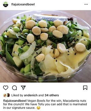 Vegan Poke Bowl at Fla Juice & Bowl in Jacksonville Beach