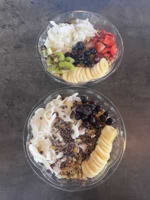 Regular sized açaí bowls    at Fla Juice & Bowl in Jacksonville Beach