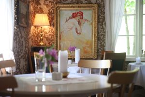 One of our dining rooms inside the house at Mormors Bakeri in Karlshamn