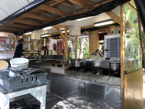 outside kitchen  at Mormors Bakeri in Karlshamn