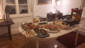 Buffet table at Mormors Bakeri in Karlshamn