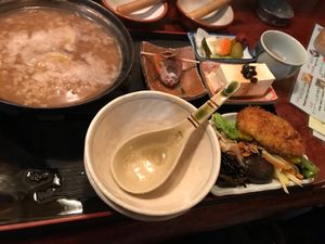 Vegetarian set with rice porridge  at Sawa in Osaka