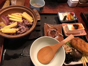 Vegetarian set with rice  at Sawa in Osaka