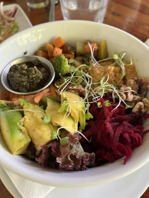 Buddha bowl   at The Garden Café in Granada