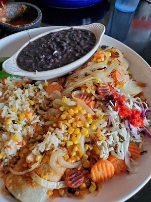 Enchiladas without dairy, mushrooms, or bell peppers at Margarita Factory in Battle Ground