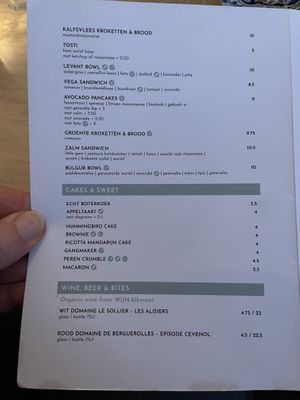 Menu  at ECHT in Bergen