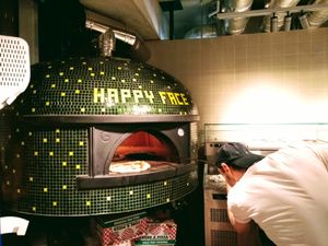 Pizza oven at Happy Face Pizza in North London