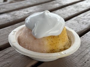 The Local, with poi added (it’s on the bottom )  at Kula Shave Ice in Hilo