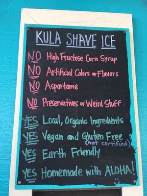 Info at Kula Shave Ice in Hilo