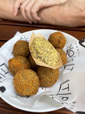 Vegan bitterballen  at Brouwerij Troost - Westergas in Amsterdam