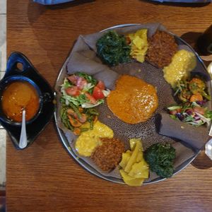 Vegan sharing platter at The Queen of Sheba in London