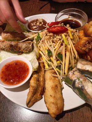 Vegan sharing platter at Sen Viet in London