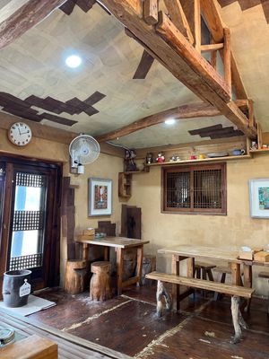 Cute indoor seating   at Yetnal Patjuk 옛날팥죽 in Seogwipo