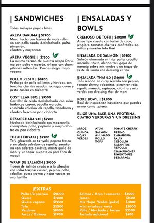 Menu (November 2023)  at Daruma in Puerto Montt