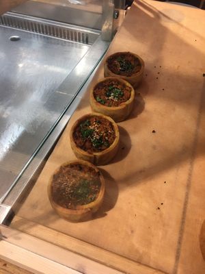 Vegan carrot and lentil pies at Born & Bread in Daventry