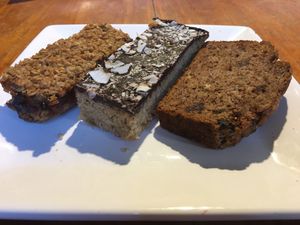 The vegan chocolate coconut flapjack was amazing. The banana bread didn’t taste of banana - more warm spicy sultana... at Born & Bread in Daventry