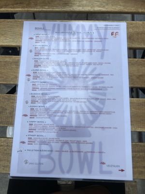 Menu  at Yummy Bowl in Brussels
