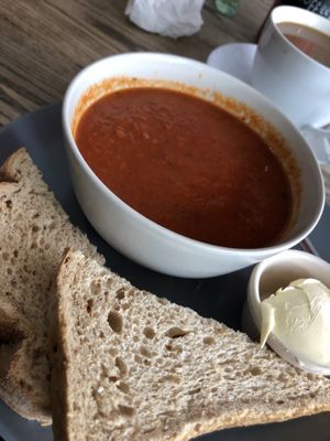 Tomato and basil soup  at Suzie's Cup of Joy in Cleethorpes