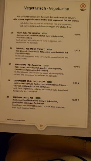 Vegan menu p.2 at Sigiriya in Berlin