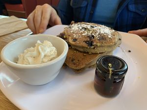 Protein blueberry and pistachio pancakes! Some of the best pancakes I’ve EVER had   at Silver Diner in Elkridge