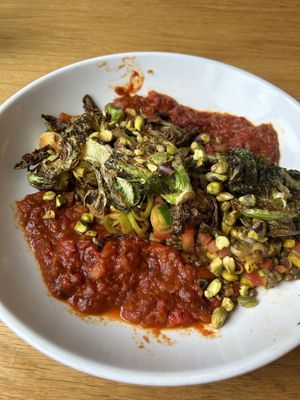 Crispy Brussel sprouts and lentils  at Silver Diner in Elkridge