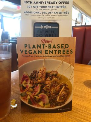 Plant based options  at Silver Diner in Elkridge