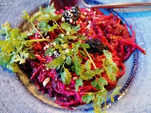 Beetroot pasta at Epiphany's Kitchen in Ghent