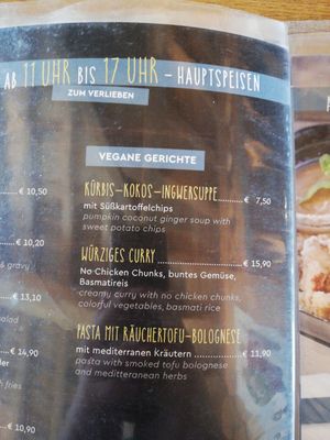 Speisekarte at Tiergarten Alm in Muehlbach Am Hochkoenig