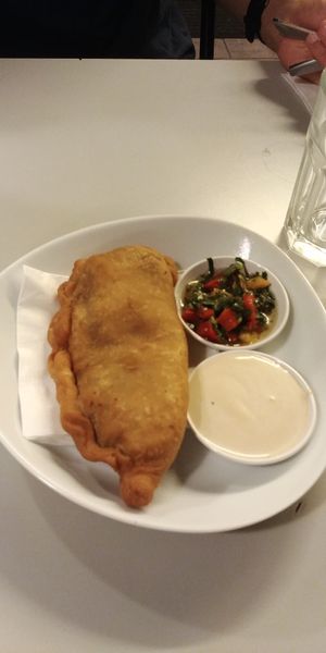 empanadas at Hummus Bar in Haifa