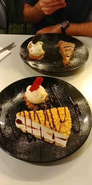 cheese cake at Hummus Bar in Haifa