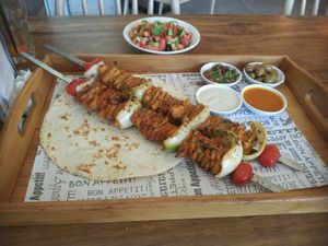 Great like "chicken" at Hummus Bar in Haifa