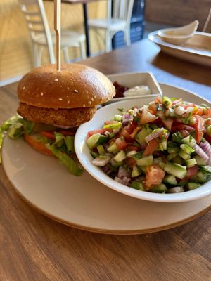 Schnitzel sandwich   at Hummus Bar in Haifa