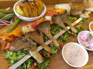 Mushroom at Hummus Bar in Haifa
