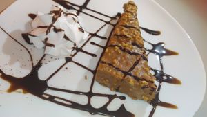 Salted caramel yumminess. at Hummus Bar in Haifa