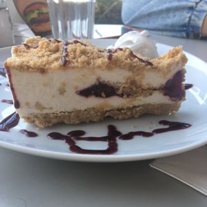 Strawberry cheesecake  at Hummus Bar in Haifa