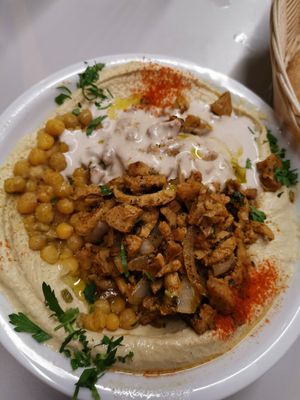Vegan Shawarma at Hummus Bar in Haifa
