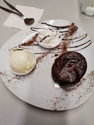 Chocolate Suffle at Hummus Bar in Haifa