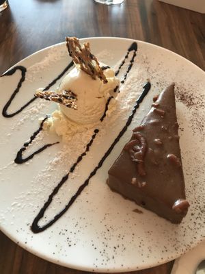 Salted caramel cake. Devine. at Hummus Bar in Haifa