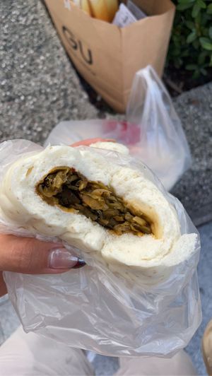 Pickle bun  at Liu Jin Vegetarian Buns in Taipei