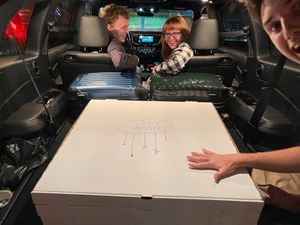 This is in the back of a pilot, the 30” is not for the light of heart  at Lazy Moon Pizza - Colonial Dr in Orlando