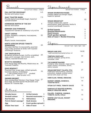 Vegan menu oct 22  at The Quay in Whangarei