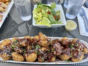  Crispy cauliflower and side salad   at Bargeway Pub in The Dalles