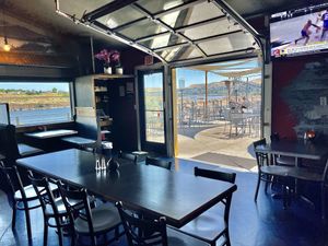 Indoor/outdoor seating  at Bargeway Pub in The Dalles