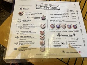 Menu  at Little Bowl in Hanoi