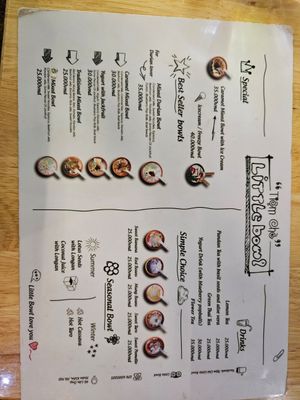 Menu at Little Bowl in Hanoi